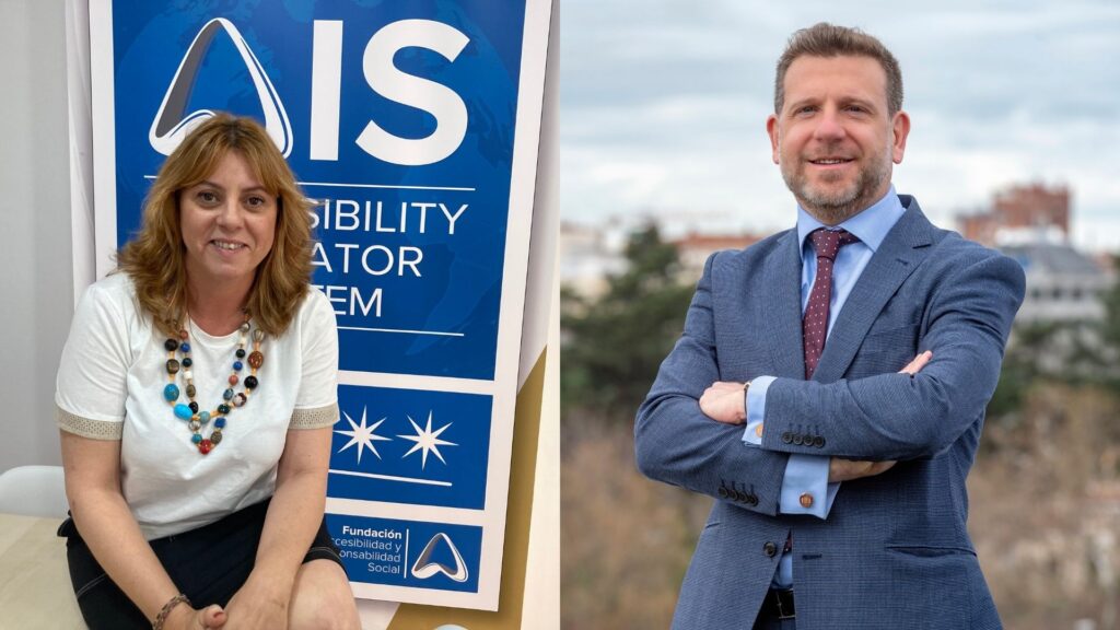 Composición de dos fotos con Esther Bienes, presidenta de Fundación ARS, y Enrique Carrero Álvaro, presidente de IFMA España