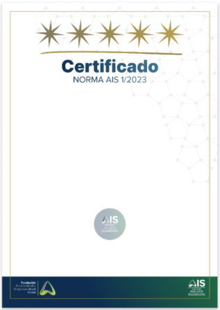 Certificado norma ais 5 estrellas GOLD