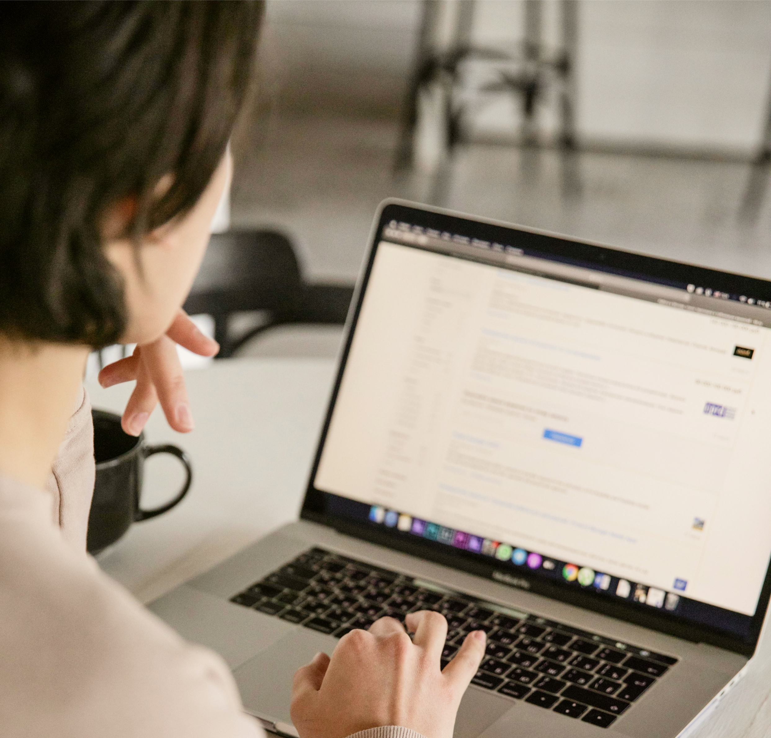 woman using a laptop