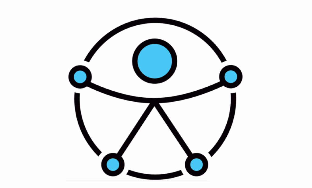 Símbolo de la accesibilidad de Naciones Unidas. Una personas dentro de un círculo, que simboliza una accesibilidad más integral.