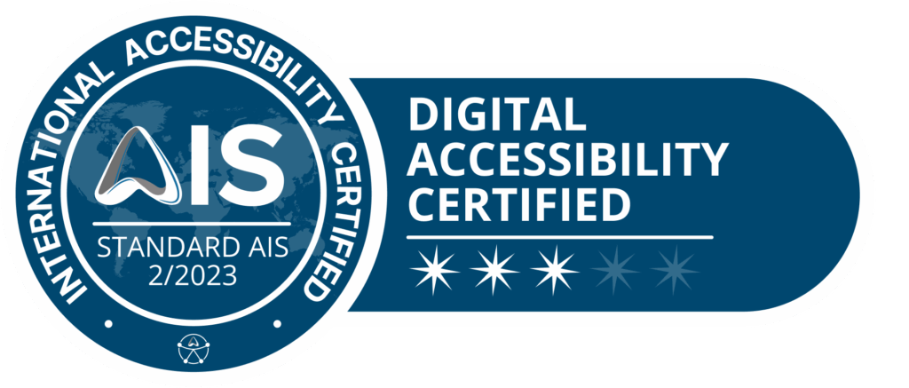 Three-star AIS certified digital accessibility plaque