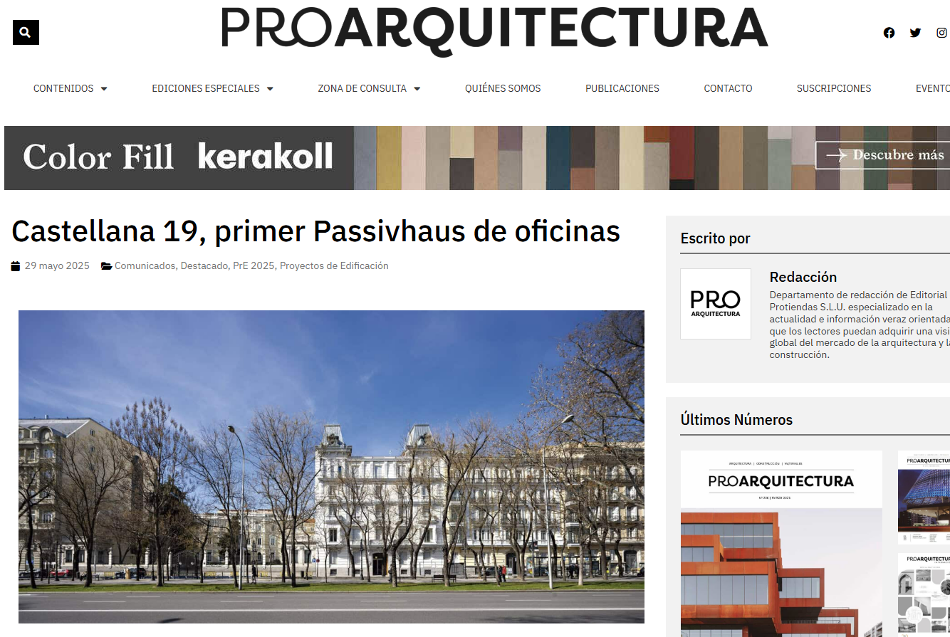 Captura de pagina web con una foto de Castellana 19