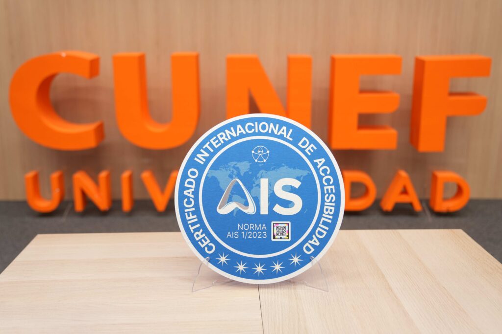 AIS plaque with the CUNEF sign on its back