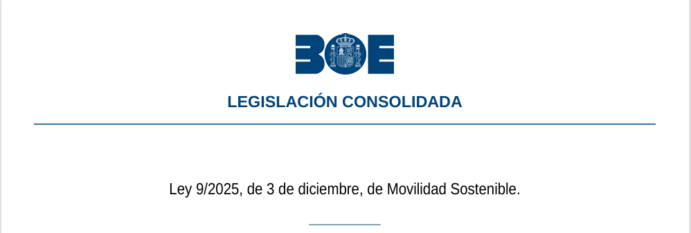 Captura del BOE de la ley de movilidad sostenible